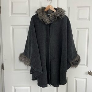 Faux fur cape